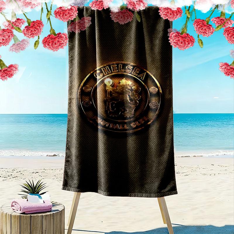 Chelsea F Print Beach Towel, Large Soft Quick Dry Towel for Beach Camping Swimming