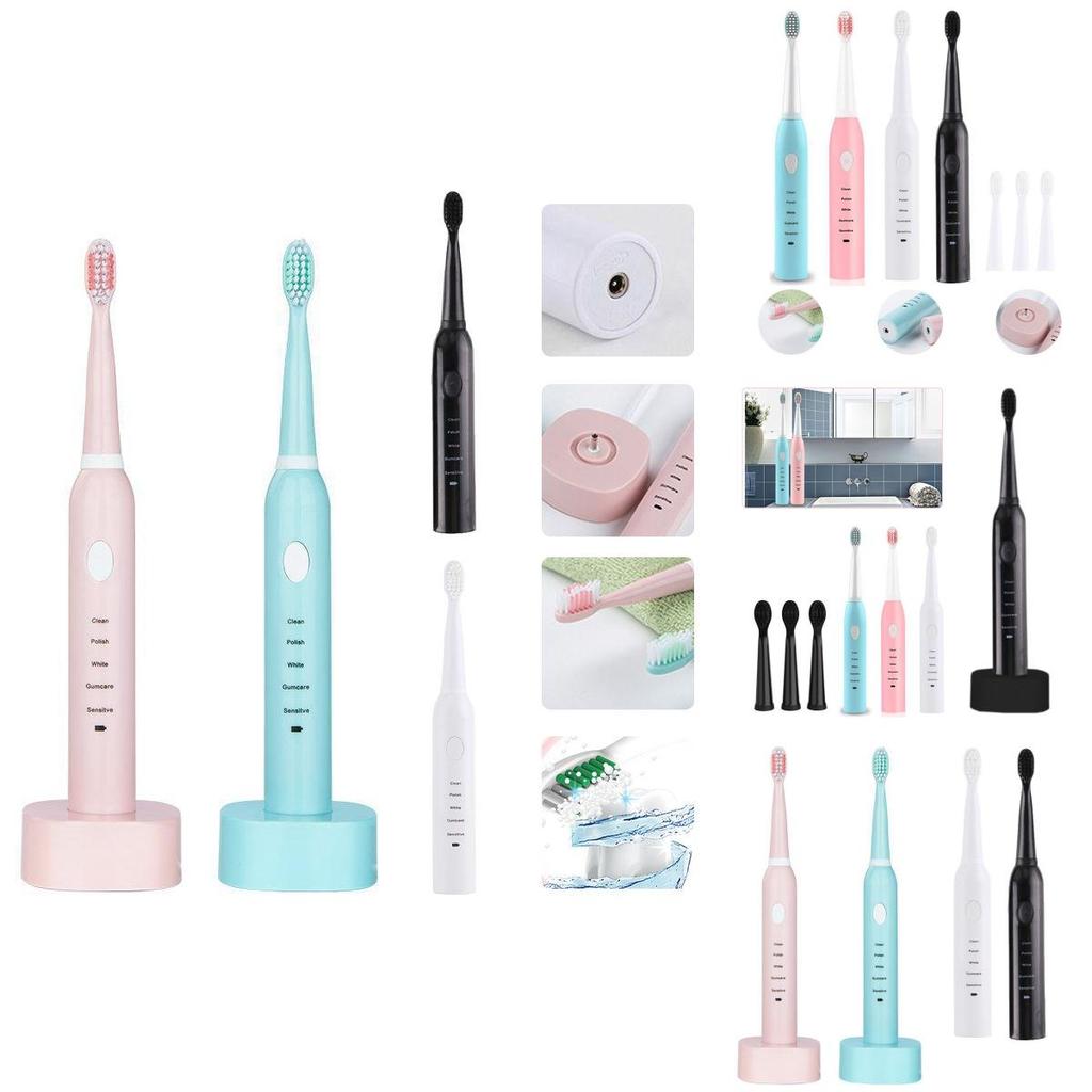 Ultrasonic Sonic Electric Toothbrush With Food-grade Dupont Brushes And Usb Charging
