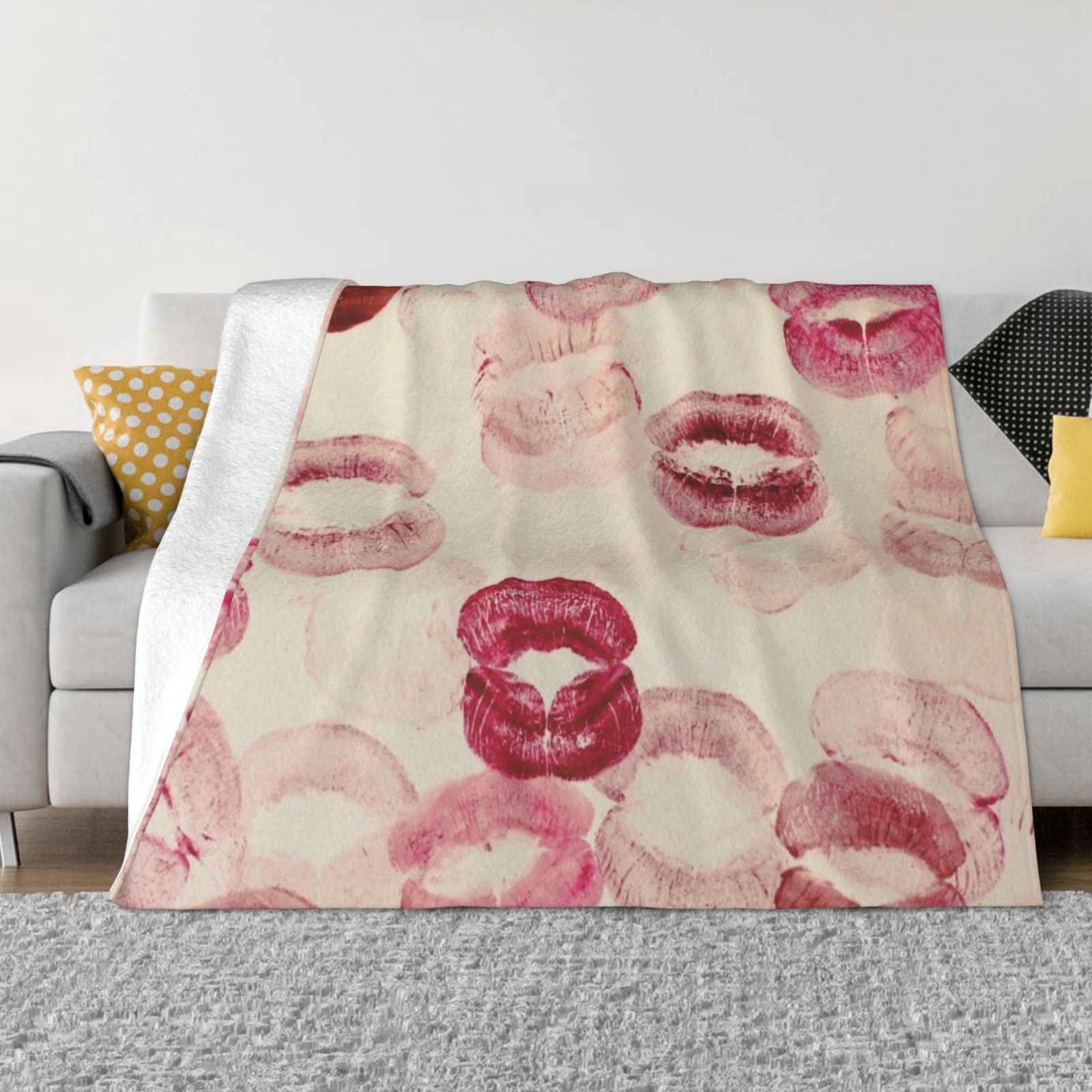 

Kisses Pattern Red Pink Lipstick Aesthetic Pinterest Coquette Dollette Fashion Soft Warm Flannel Blanket Aesthetic Pink Red 30x40in