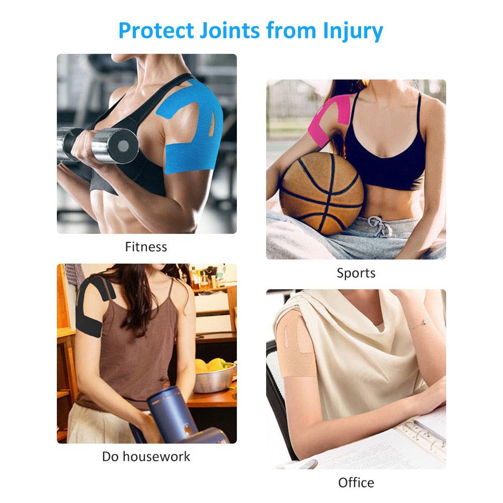 10pcs Kinesiology Tape for Shoulder Precut,Shoulder Tape -Waterproof & Breathable, Enhance Elastic Sports Tape for Pain Support
