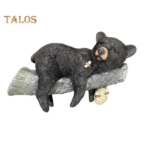 

Статуя медведя, расписанная вручную, скульптура для обертывания дерева, простая установка, причудливая скульптура медведя из смолы для улицы чёрный