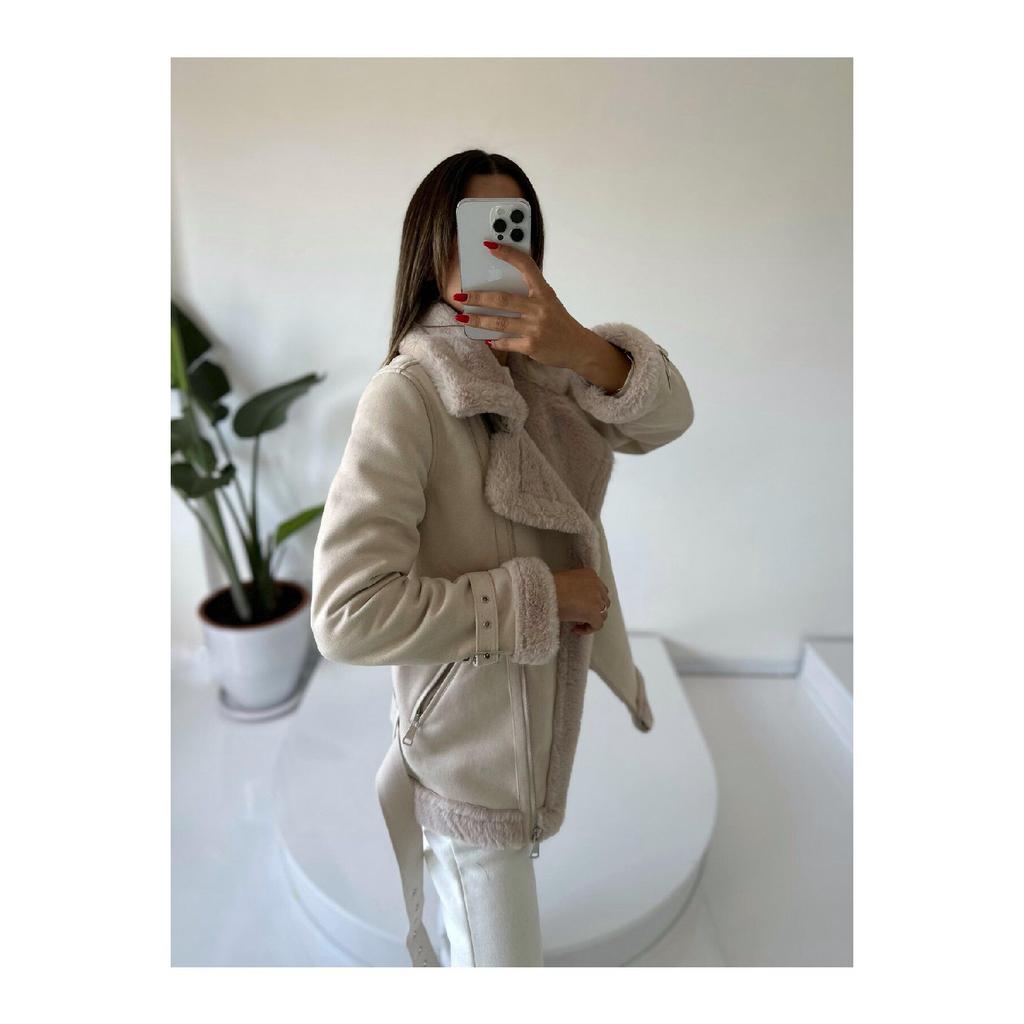 Biker Plush Coat In The Model Of The Famous Fur Fur Brand