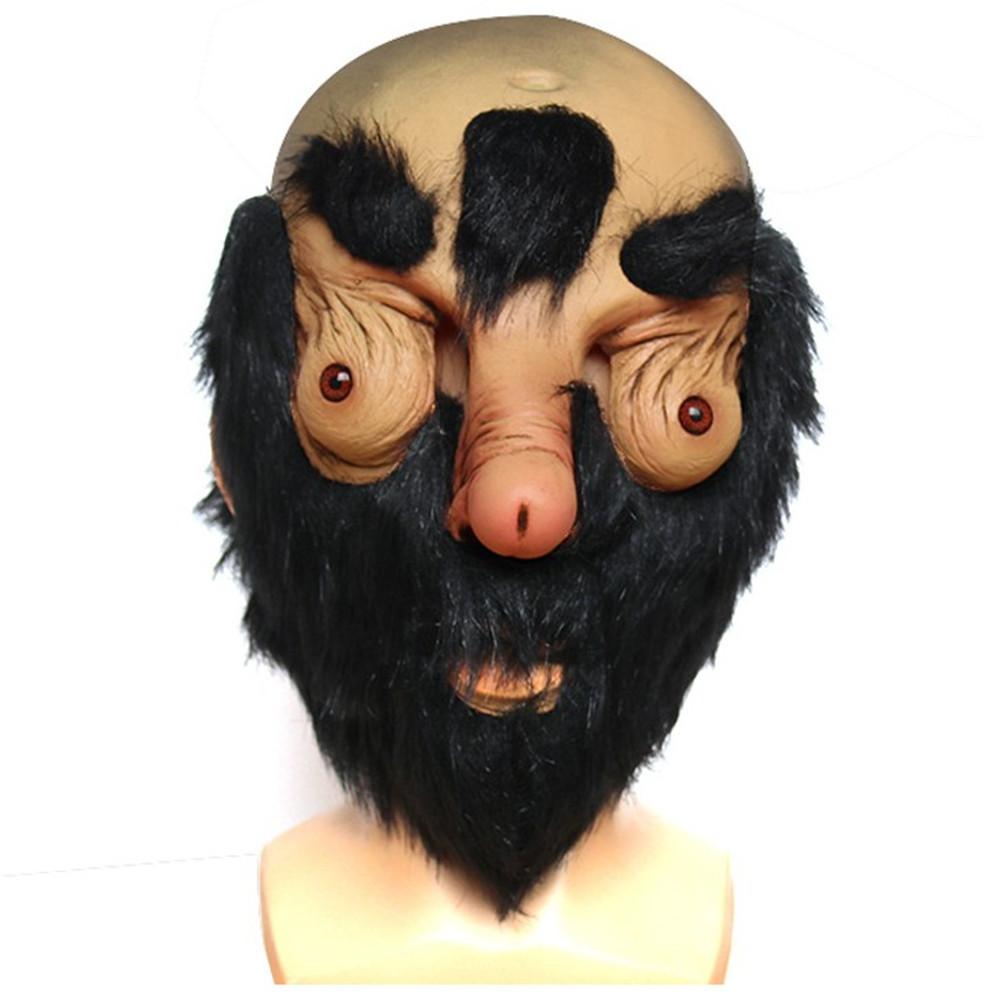 Funny Black Hair Mediterranean Face Mask For Halloween Christmas Party Costumes