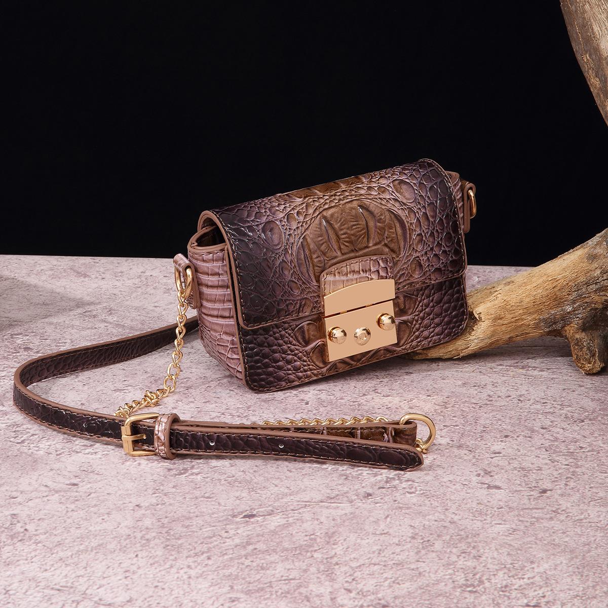 

Новые модные женские сумки через плечо в европейском и американском стиле в ретро-стиле, разноцветная сумка с крокодиловым узором Brahmin Leisure Versatile Crossbody Bag
