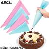 4 Stück wiederverwendbare Silikon-Zuckerguss-Rohrtülle für Creme-Spritzbeutel, DIY-Kuchen-Backwerkzeug