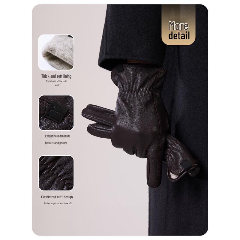 Мужские зимние перчатки JIUMU с подкладкой из натуральной овчины