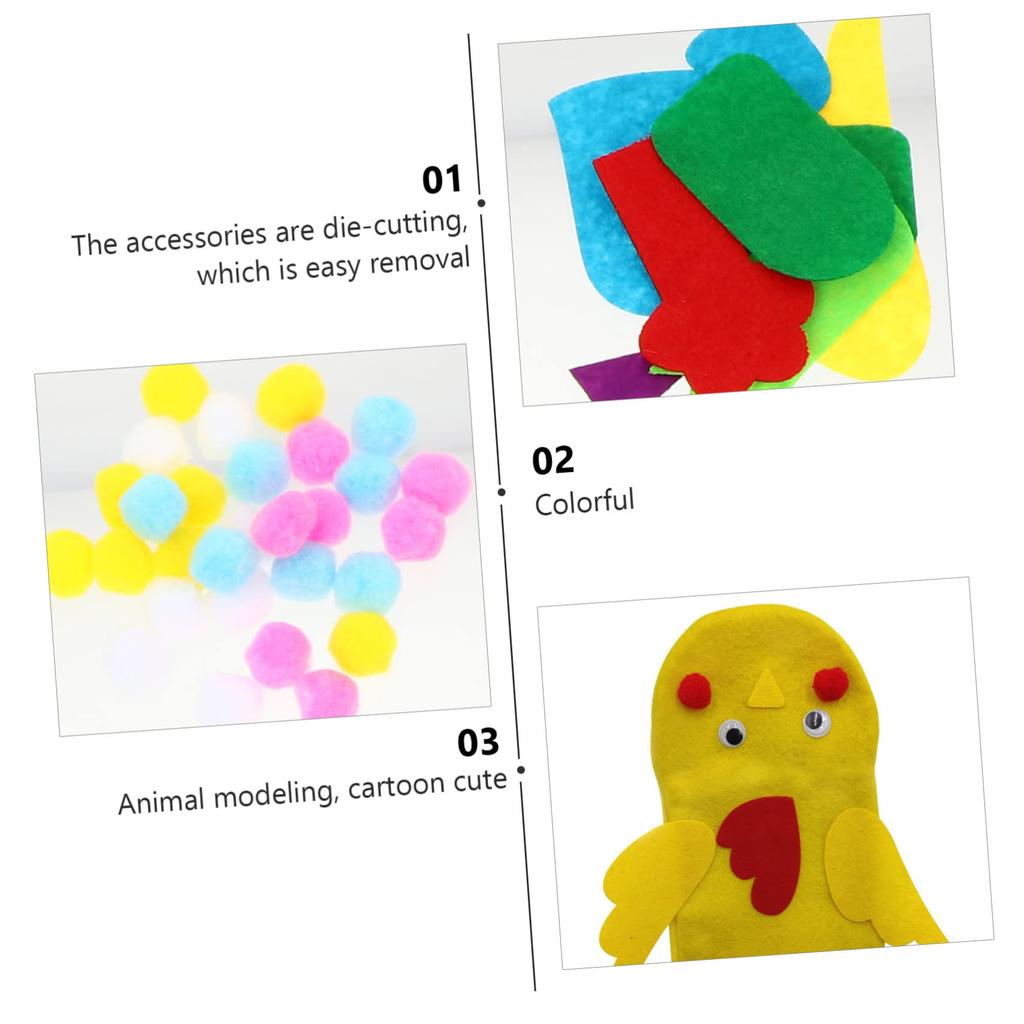 Alasum DIY Marionetka Ręczna Materiały do Rękodzieła z Filcu do Edukacyjnych i Interaktywnych x Calów Zestaw 6 Sztuk, Dzieci, Rękodzieło do Odgrywania Ról, 9,65 5,51
