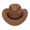 Western Cowboy Top Hat Spring And Autumn New Jazz Hat Big Brim Pentagram Belt Accessories Felt Hat Men And Women
