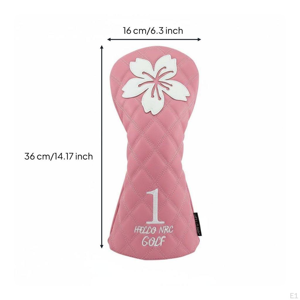 3 Pieces Cherry Blossom Golf Headcover Thick Soft Lining Floral Club Cover Waterproof Driver