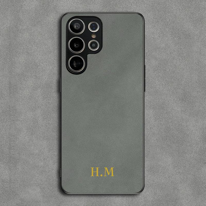 Personalise Customize Name Letter Leather Case For iPhone 16 Plus 15 14 13 12 Pro Max 11 X XR Sheepskin Cover coque funda
