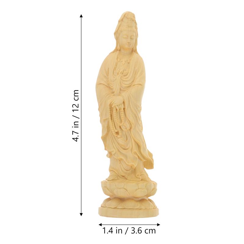 Wooden Statue Buddha Sculpture Home Decor Desktop nament Office Adornment Statues Craft Garden Accessories Religious