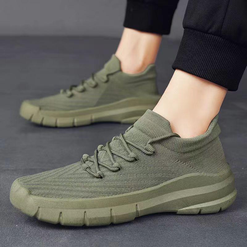 Men's Slip On Walking Shoes Lightweight Breathable Non Slip Running Shoes Casual Fashion Sneakers Knitted Mesh Gym Workout Sports Shoes for Men