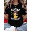 REINDEER WAR SOLD OUT Graphic Print Women'S Round Neck Short Sleeve T-Shirt, Perfect for Casual Outings