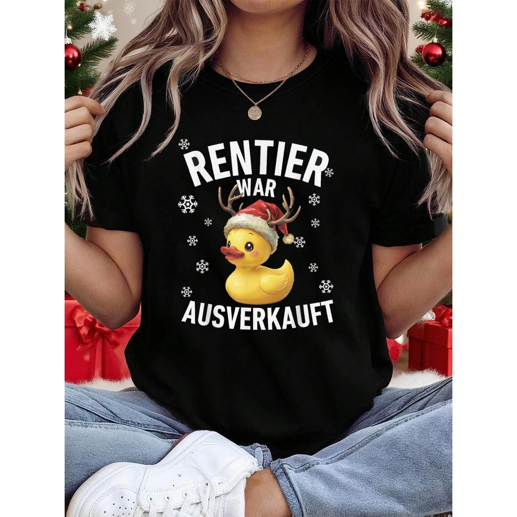 

REINDEER WAR SOLD OUT Графический принт Женская футболка с круглым вырезом и короткими рукавами, Идеально подходит для повседневной носки S чёрный