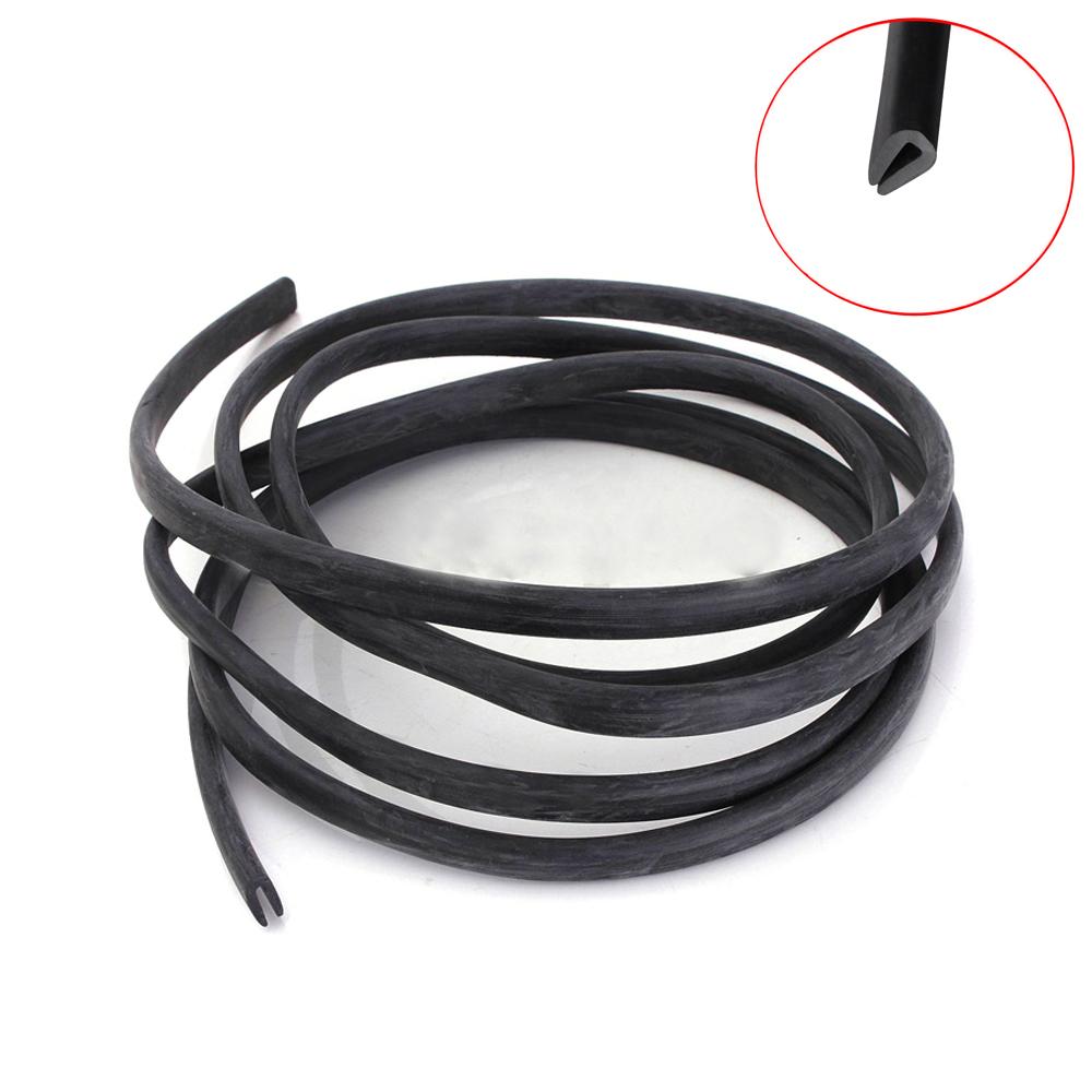 1Pcs Car 2M Black U Shape Strip Door Bumper Grill Interior Exterior Scratch Protector Edge Guard Rubber Strip
