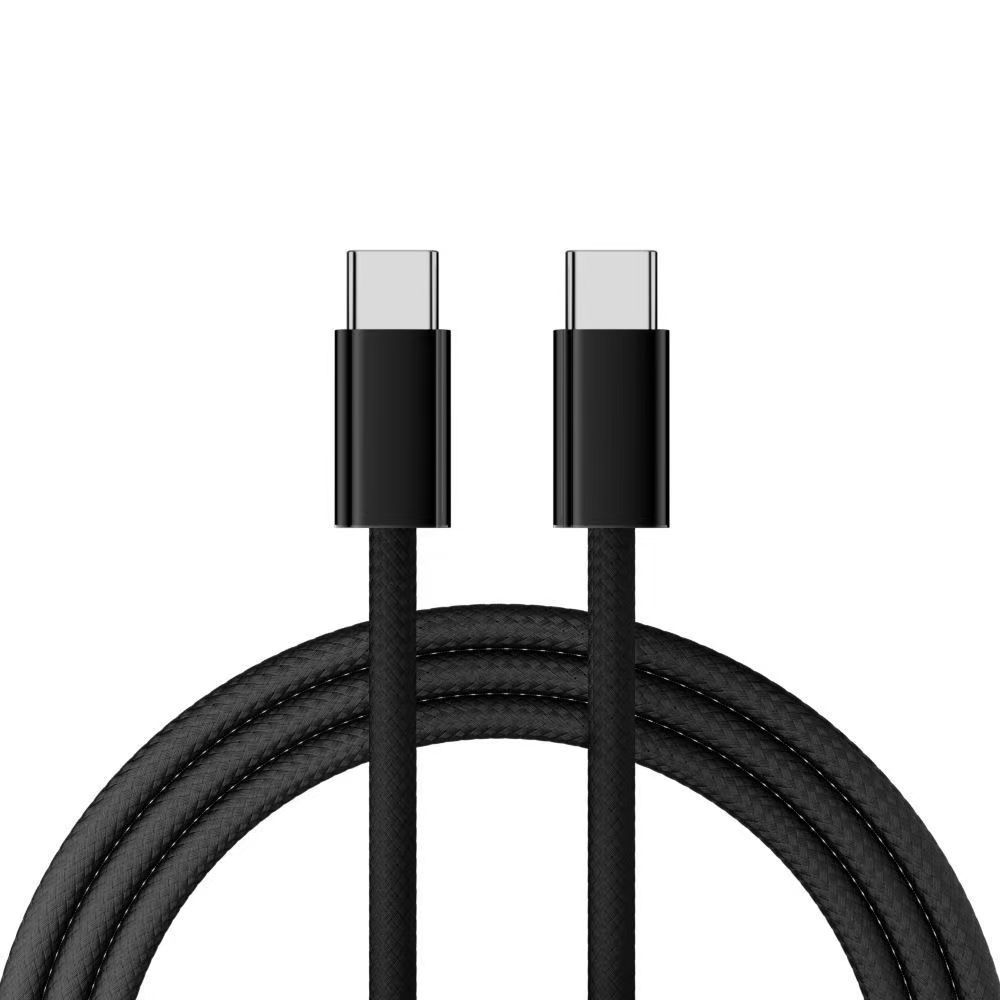 60W Dual-Head PD Fast Charging Cable for Apple and Android Phones, Macaron Braided Data Cable