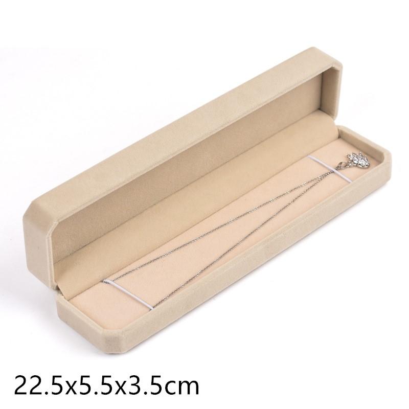 Beige Velvet Octagon Jewelry Box Necklace Pendants Bracelets Box Rings Earrings Box Jewelry Storage Display Jewelry Package Case
