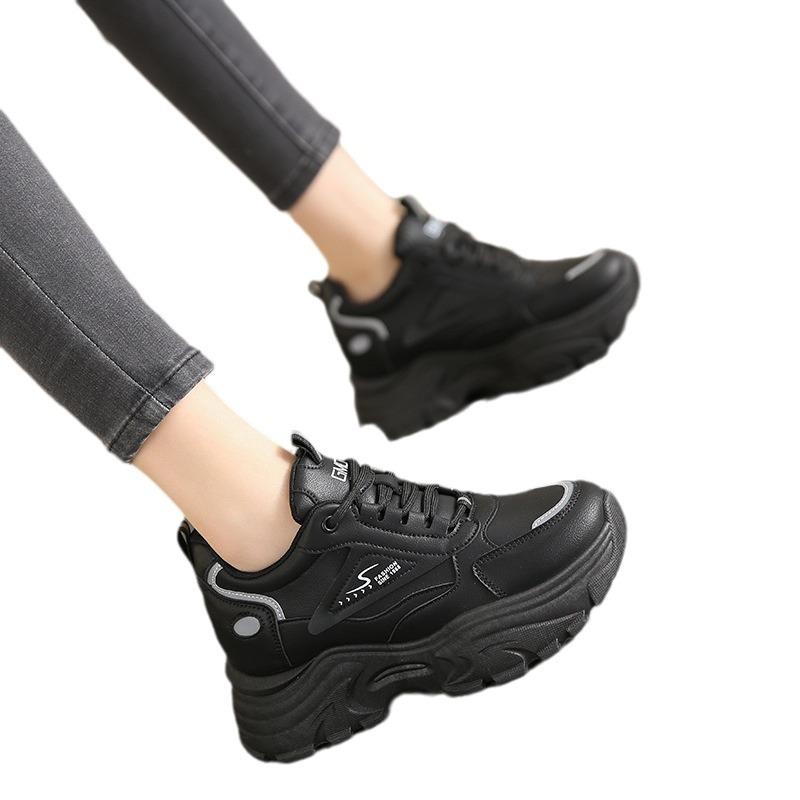 Spring Little White Shoes Women's 2025 New Women's Shoes Platform Height Increase Women's Leisure Sports Dad Shoes Ins Tide Explosion