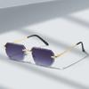 Frameless Rimless Sunglasses Square Driving Eyewear Retro Men Sunglasses  Female