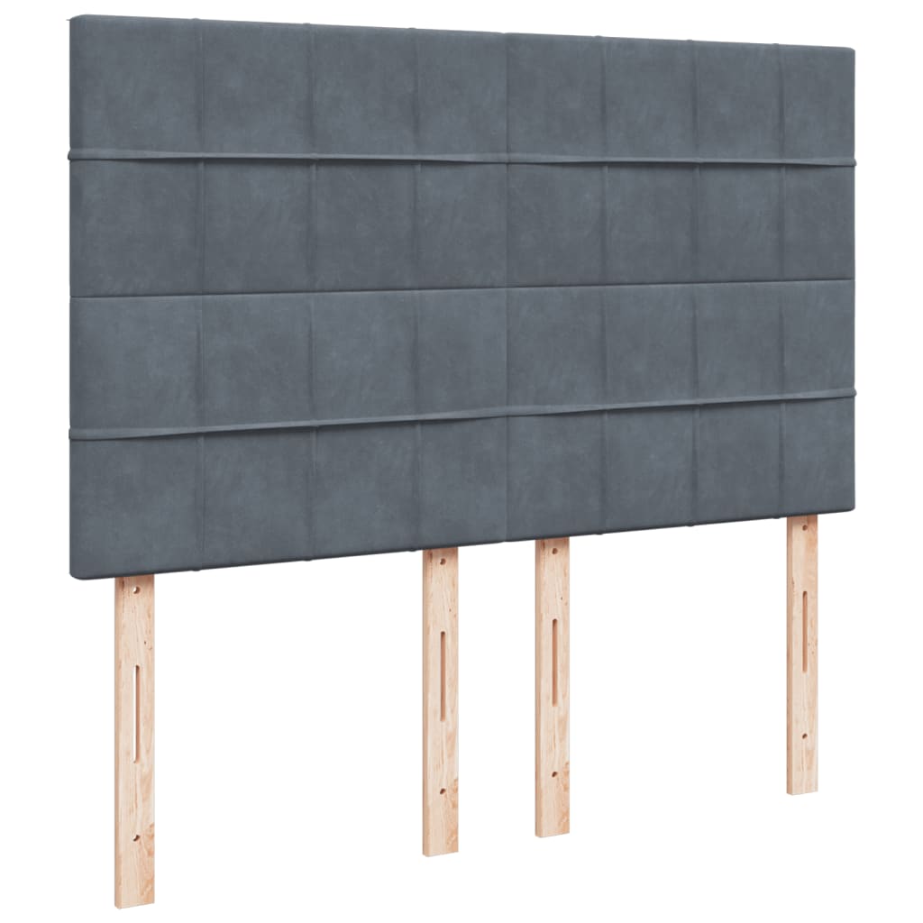 Vidaxl Kontinentalbett Mit Matratze, Dunkelgrau, Samt 140X190Cm