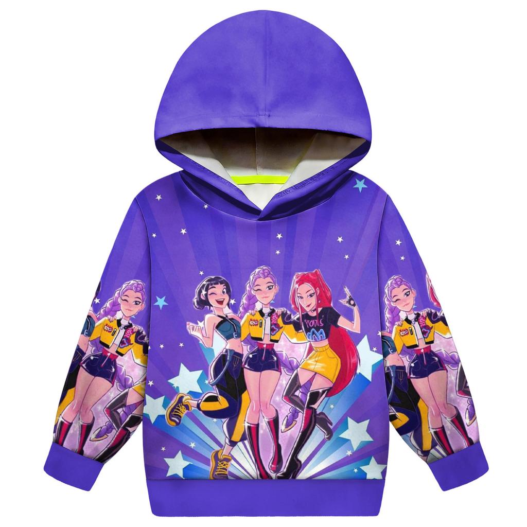 Dziecięca bluza z kapturem, luźna, z długim rękawem i sznurkiem