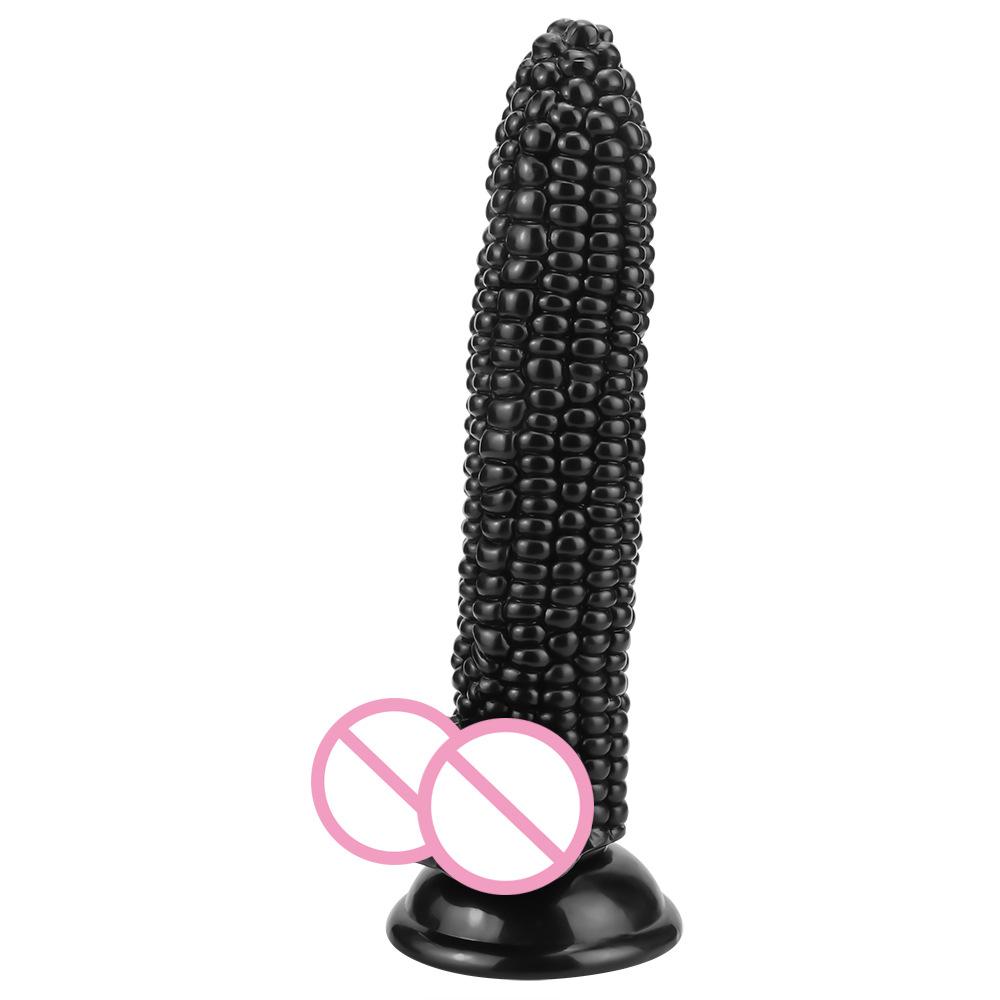 J87 Corn Cob with Eggs Fruit Vegetable Shaped Realistic Dildo Transparent Strong Suction Cup Anal Plug Sex Toy
