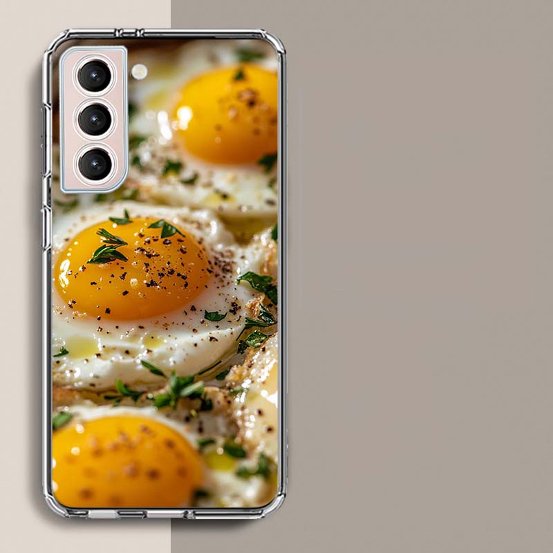 Delicious Egg Recipes for Breakfast Phone Case For Samsung Galaxy S25 Edge S24 S23 FE S21 S20 S10 Plus S22 S26 Ultra Cover Clear