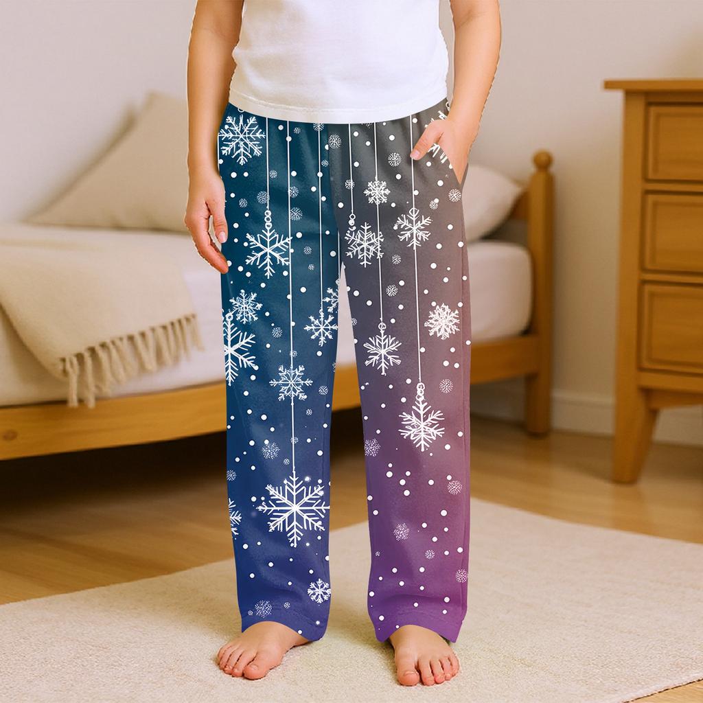 Children's Soft Comfortable Pyjama Bottoms Casual  Christmas Print Home Pants