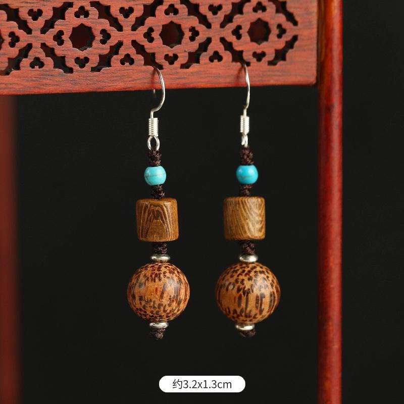 

Серьги в стиле ретро Дзен женский нишевый дизайн литературные деревянные серьги длинные серьги с бахромой