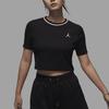 Jordan Crew Neck Logo Short Sleeve T-Shirt Women Tops Black FV7090010