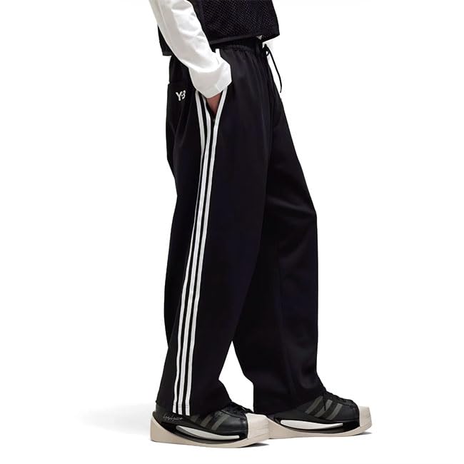 

Three Stripes Wide Track Pants IW0080 Jersey [Wisely] Men s [M-Black(IW0080)]