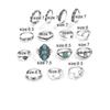 15Pcs/Set Aesthatic Vintage Ring Set Personality Punk Ring Set Gothic Rings for Women Boho Jewelry