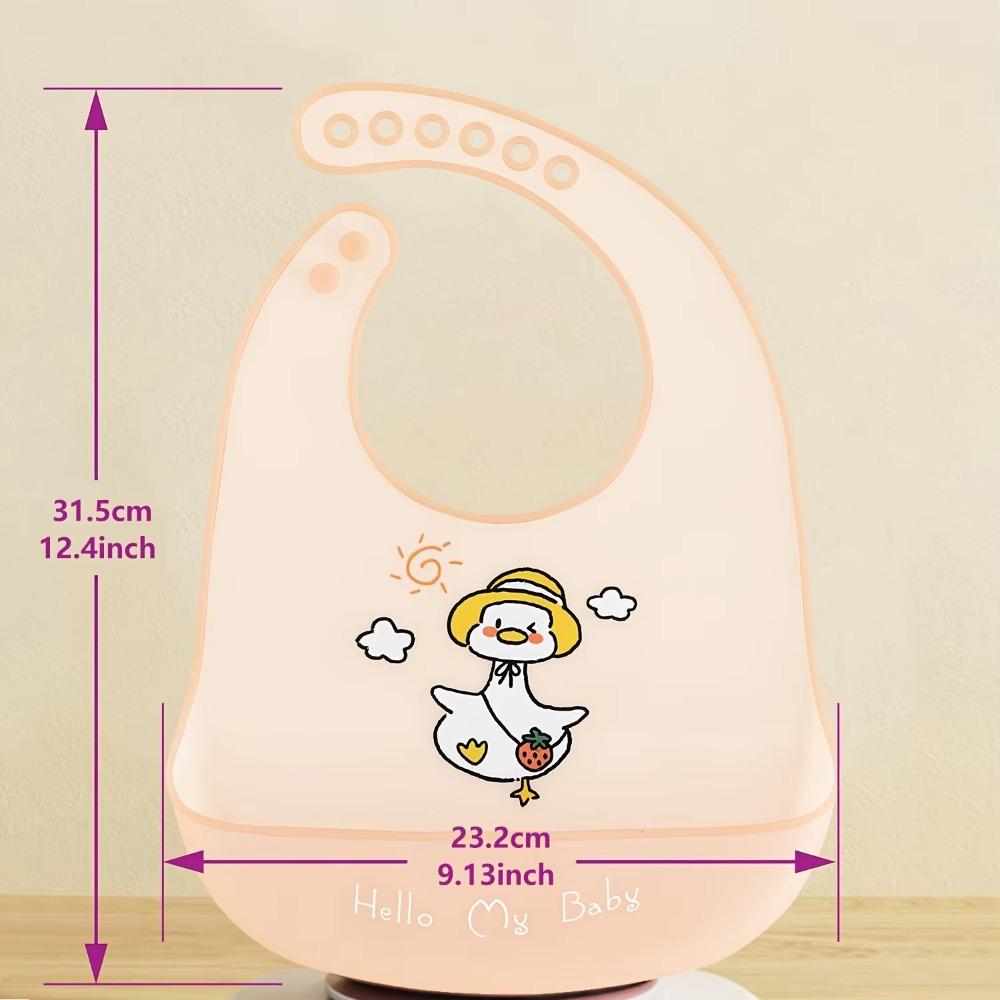 Cartoon Print Baby Feeding Bib Adjustable Neck Eating Protector Cute Baby Bibs