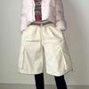 New Arrivals Open Run Women Big Cargo Pants With String Hem Cotton Casual