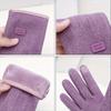1 Pair of Thermal Fleece-Lined Polyester Gloves for Women, Touchscreen Compatible, Elastic Warm Outdoor Driving and Cycling Gloves
