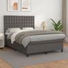 Maison Exclusive - Bettlattenrost mit Matratze Grau 140x190 cm Kunstleder