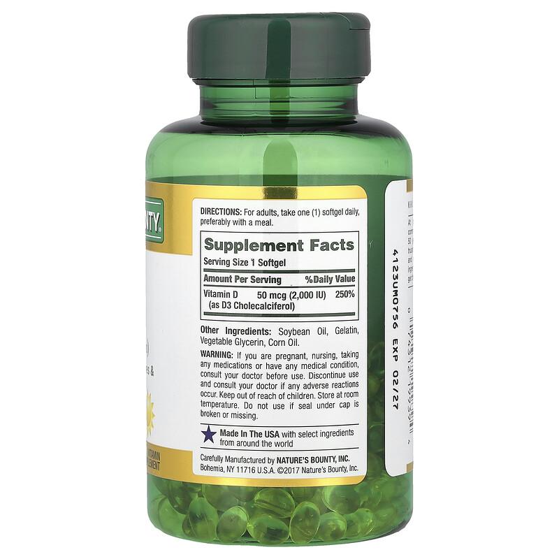 D3, 50 mcg (2,000 IU), 240 Rapid Release Softgels