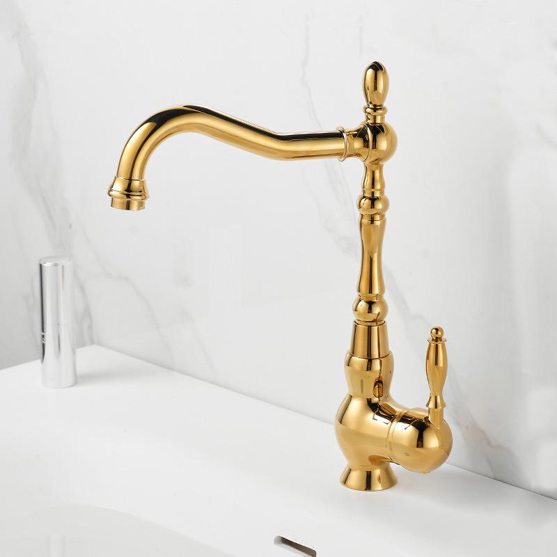 Antique Kitchen Faucets Brass Faucets for Kitchen Hot & Cold Sink Mixer Single Lever Bathroom Faucet Sink Mixers Tap Water Crane