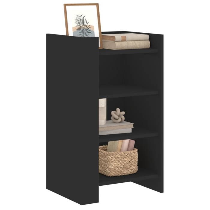 VidaXL Buffet noir 45x35x75 cm bois d’ingénierie, armoire, armoire latérale, armoire de rangement, armoire, placard, buffet 848382