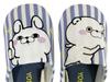 Atelier Momo and Momo Rabbit and Bear Room Indoor Striped [YOSISTAMP] Shoes, Slippers, Use, Gift, Medium, 23-25cm, Pattern, Blue, YS44011-52