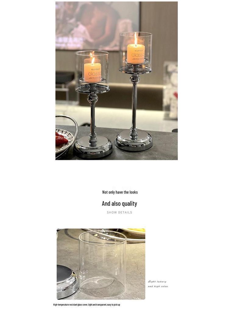 Elegancki luksusowy szklany świecznik w stylu chińskim do dekoracji domu