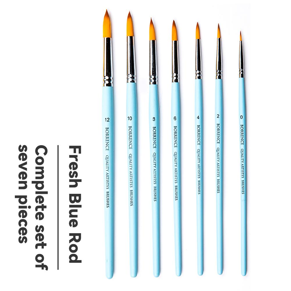 

7Pcs Set Nylon Hair Artists Painting Brush Art Multifunction Hook Line Short Pointed Pen For Acrylic Watercolor Oil Painting
