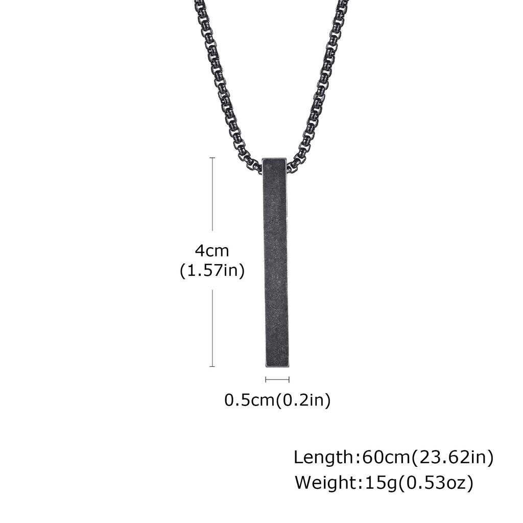 Personalized 1-4 Sides Pillar Necklace for Men Women,Stainless Steel Rectangle Vertical Bar Pendant Necklace Gifts