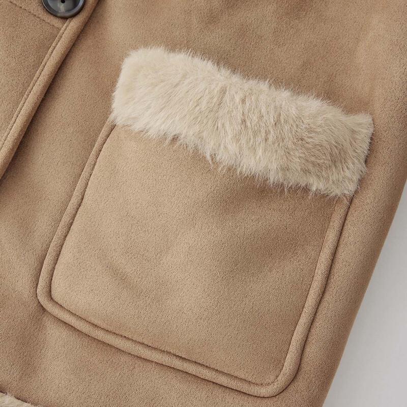 IEF Plus Size Women's Plush Lined Faux Leather Jacket