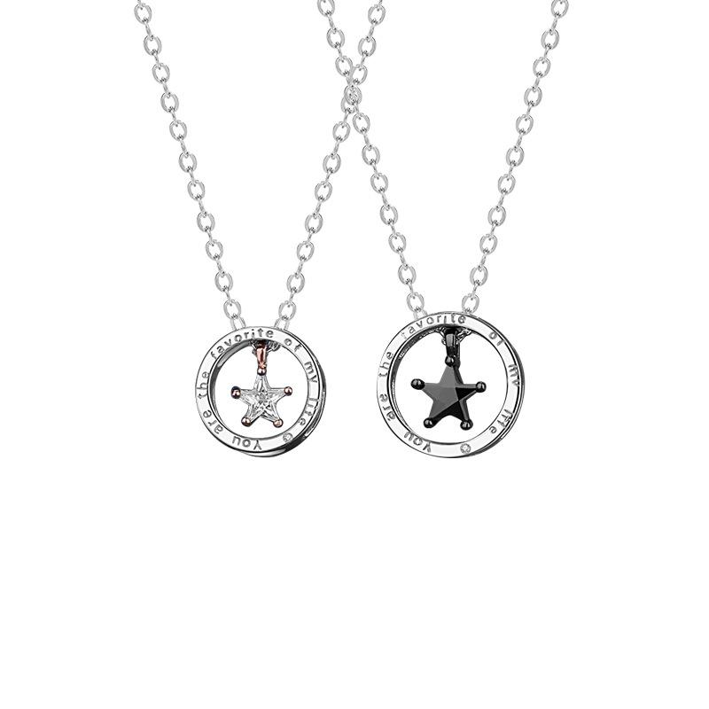 Original Star Wish Couple Necklace Korean Edition Fashion Temperament Versatile Lamp Luxury Pendant Men'S And Women'S Valentine'S Day Gifts