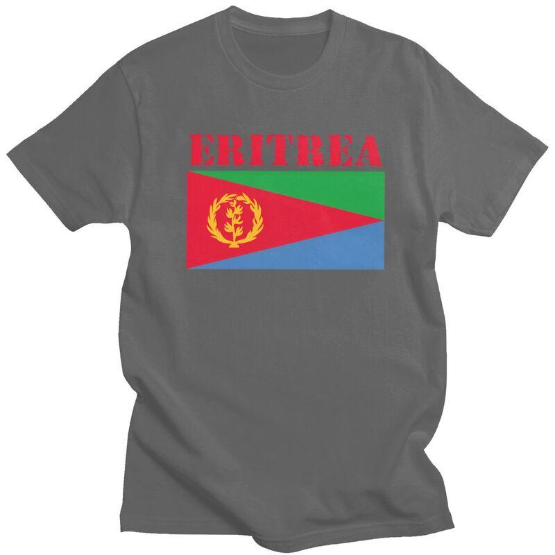 Custom Eritrea Flag Tshirt for Men Short Sleeve T Shirt Tshirt Slim Fit Pure Cotton Tees Gift