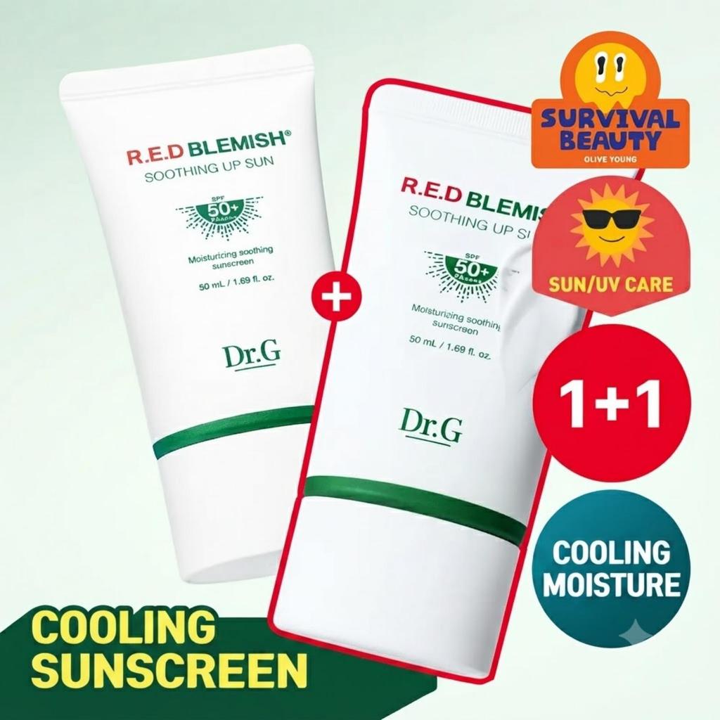 Dr.G Red Blemish Soothing Up Sun SPF50+ PA++++ 35ml X2 Set