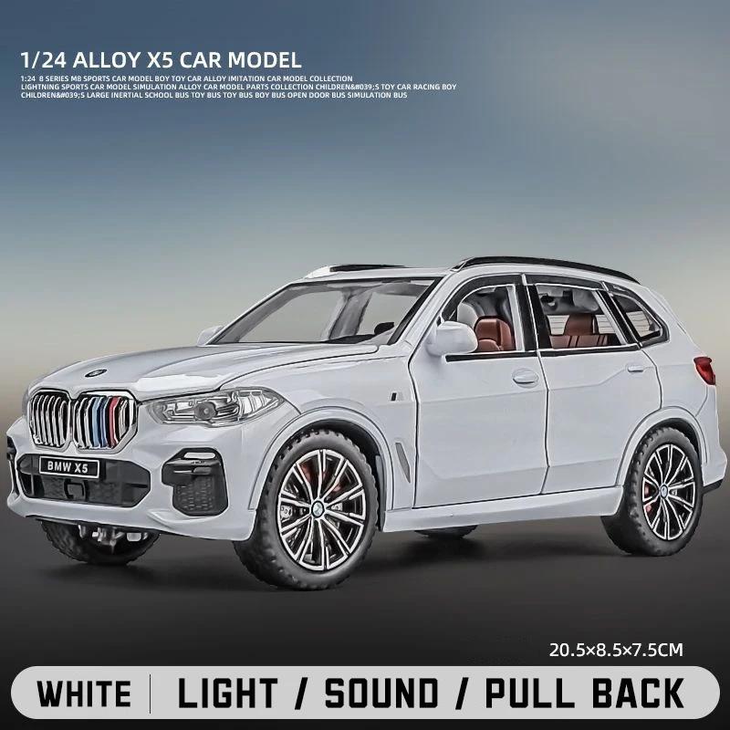 1/24 BMW X5 Alloy Car Model Diecast Car Sound Light Car Lovers Collection Kids Birthday Gift Metal Boys Toys Fashionable Ornaments