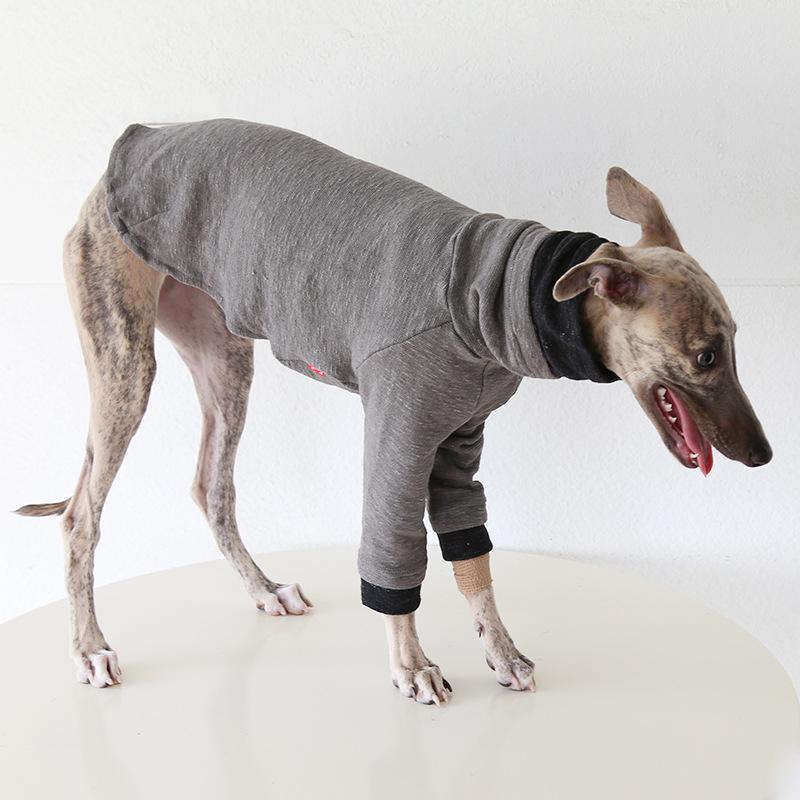 

Soft Dog Shirt High Neck Greyhound Dog Clothes Winter Cotton Warm Dogs Clothes Multiple Colors Pet Christmas Dogs Clothing XS серый