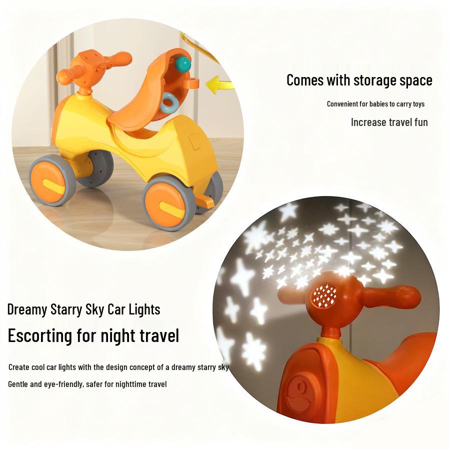Children's Walker: No-Pedal Baby Balance Bike with Lights & Music